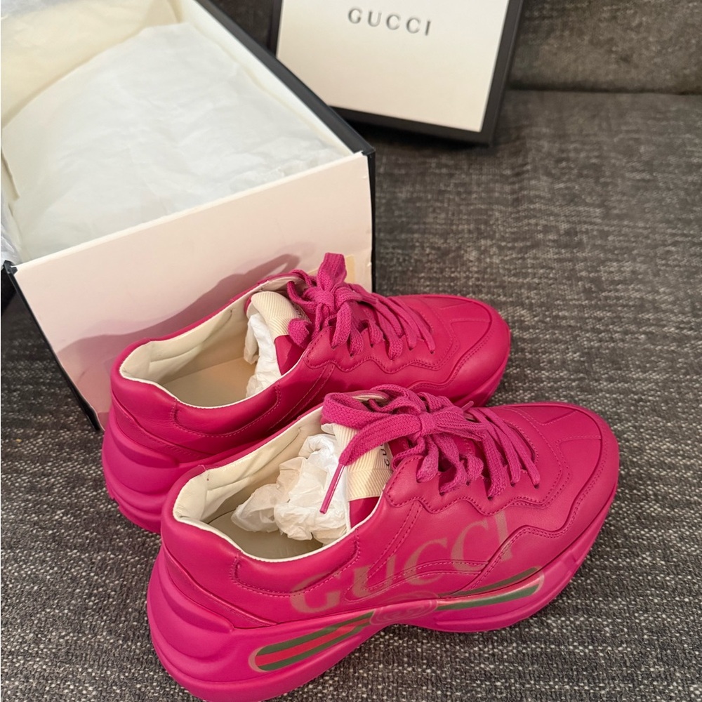 Gucci Rython Hot Pink Sneakers - Picture 8 of 9